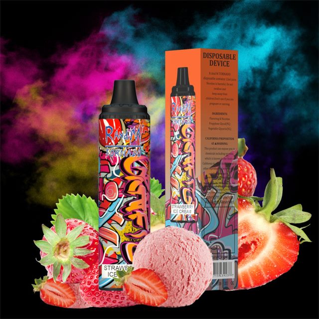 E Cigarette RandM - RandM Tornado 6000 Airflow Control Vape Pod Device 1Pc 6NRPJ4280 Pina Colada Rum