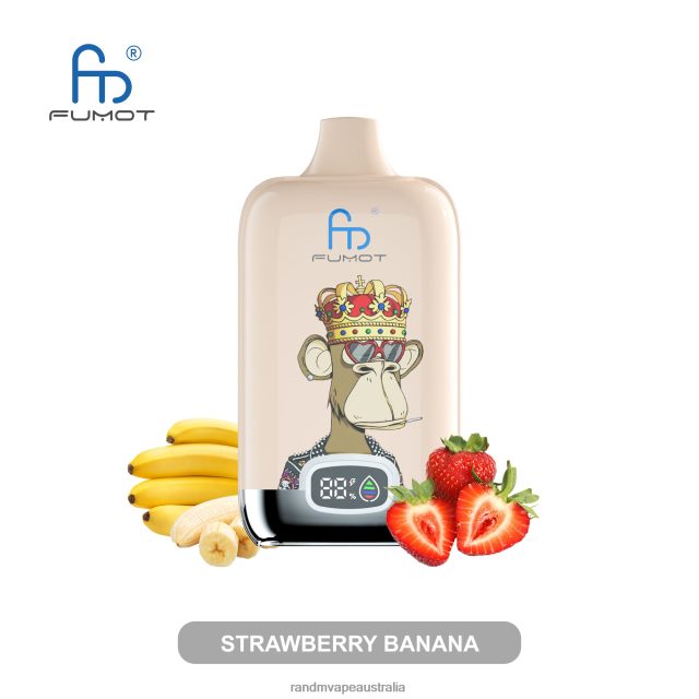 RandM Vape Sale - Fumot Original RandM Digital Box 12000 Battery And Liquid Display Vape Device 6NRPJ46 Strawberry Banana