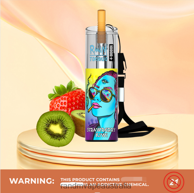 RandM Vape Australia - RandM Tornado 10000 Plus Airflow Control Vape Device 1Pc 6NRPJ481 Strawberry Kiwi