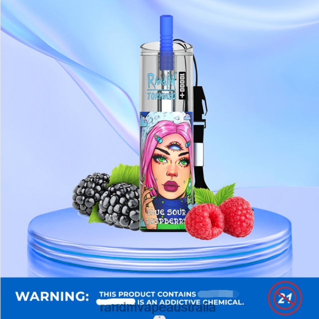 RandM Vape Australia - RandM Tornado 10000 Plus Airflow Control Vape Device 1Pc 6NRPJ481 Strawberry Kiwi