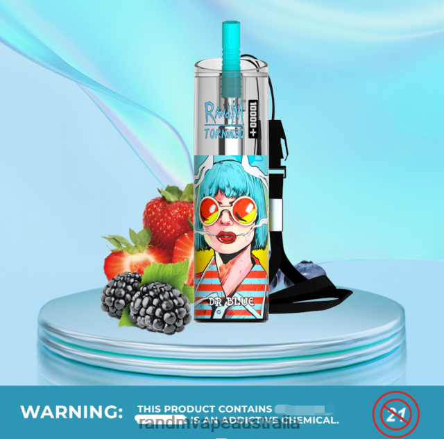 RandM Vape Australia - RandM Tornado 10000 Plus Airflow Control Vape Device 1Pc 6NRPJ481 Strawberry Kiwi