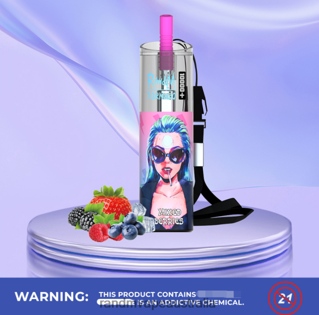 RandM Vape Melbourne - RandM Tornado 10000 Plus Airflow Control Vape Device 1Pc 6NRPJ483 Blue Sour Raspberry