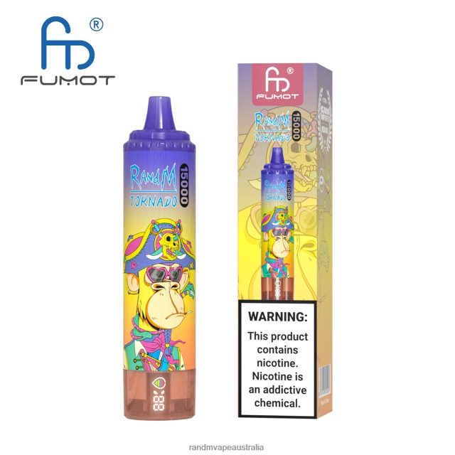 RandM Vape Australia - Fumot RandM Tornado 15000 Vape Device With Battery And Ejuice Display Version 3 6NRPJ451 Gummy Bear