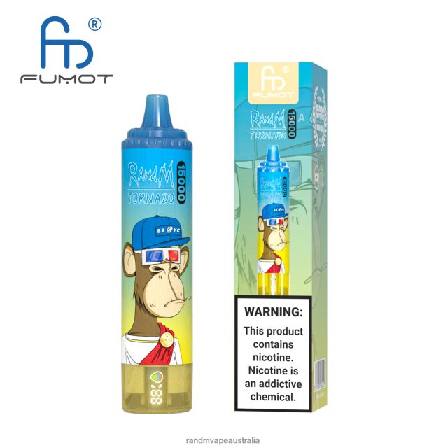 RandM Vape Flavour - Fumot RandM Tornado 15000 Vape Device With Battery And Ejuice Display Version 1 6NRPJ419 Sour Apple