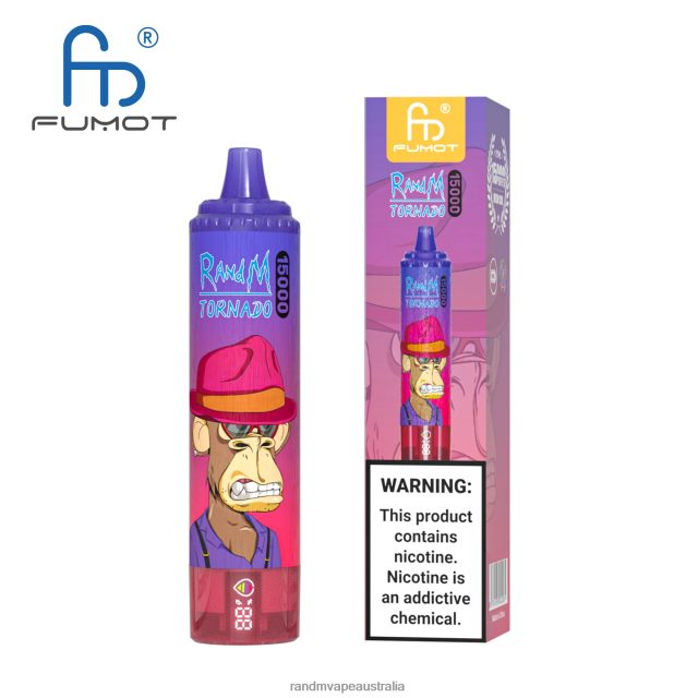 RandM Vape Flavour - Fumot RandM Tornado 15000 Vape Device With Battery And Ejuice Display Version 3 6NRPJ449 Bluesour Raspberry