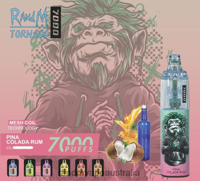 E Cigarette RandM - RandM Tornado 7000 Airflow Control Vape Device 1Pc 6NRPJ4180 Pineapple Ice