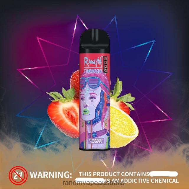 RandM Vape Flavour - RandM Tornado 8000 Airflow Control Vape Device 1Pc 6NRPJ4239 Strawberry Lemonade