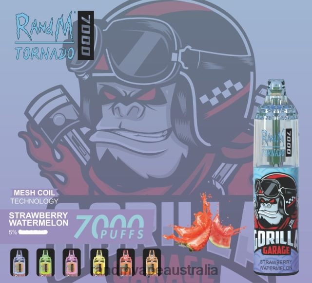 RandM Vape Melbourne - RandM Tornado 7000 Airflow Control Vape Device 1Pc 6NRPJ4183 Strawberry Ice