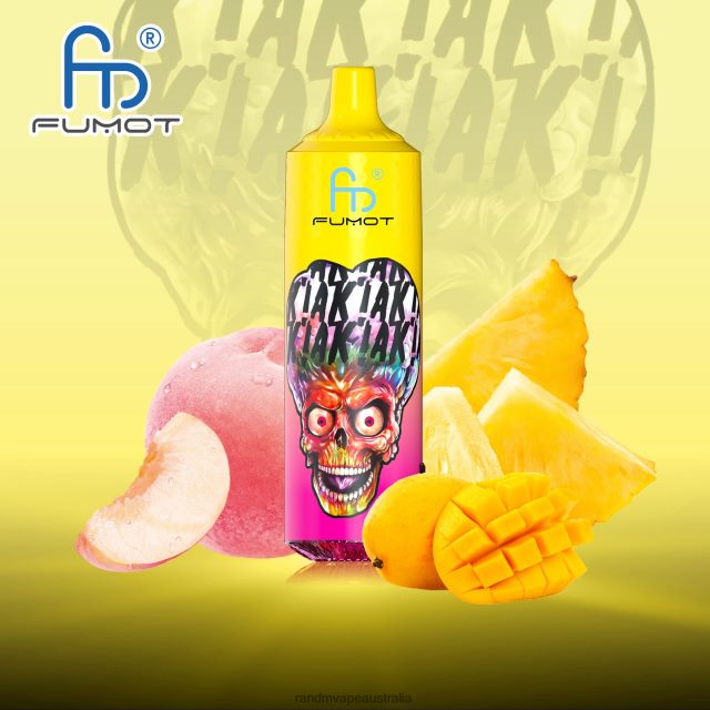 RandM Vape Melbourne - Fumot RandM Tornado 9000 Pro Vape Device With Battery And Ejuice Display Version 1 6NRPJ4193 Peach Pineapple Mango