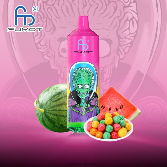 RandM Vapes Australia - Fumot RandM Tornado 9000 Pro Vape Device With Battery And Ejuice Display Version 1 6NRPJ4202 Watermelon Bubblegum