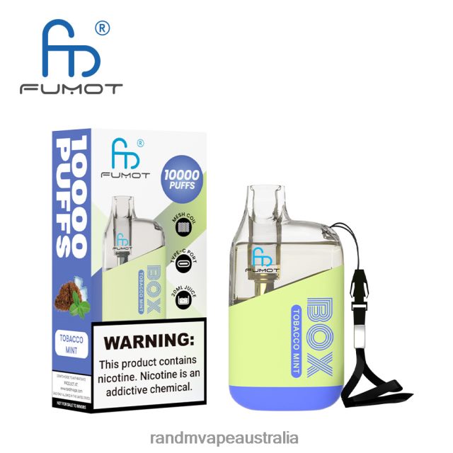 RandM Vape Australia - Fumot Original RandM Tornado Box 10000 Airflow Control Vape Device 1Pc 6NRPJ4101 Tobacco Mint